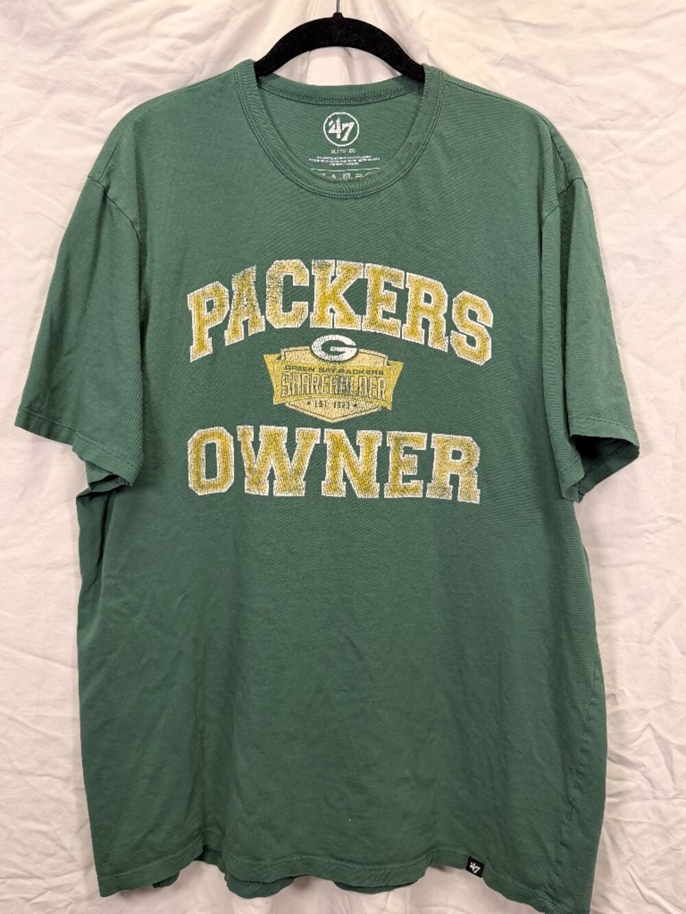 Green Bay Packers Shareholder Owner T-Shirt Men's XL Green '47 Brand NFL Tee
